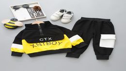 Children Sports Suit For Boys Letter Print Sweater Casual Pants Baby 14 years Kid Clothing Tshirt Set Clothes1287504