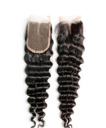 Deep Wave 4x4 Top Lace Closure 100 Human Hair Natural Hairline Pre Plucked Closures99218079519712