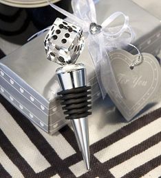 Unique Wedding Gift K9 Crystal Dice Bottle Stopper Bridal Shower Favours For Male Guests High Quality Wine Bottle Stopper3592693