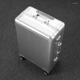 Suitcases All-aluminum Travel Luggage Multi-function Trolley Suitcase Business Men's Password Box Carry On Women Rolling Bag