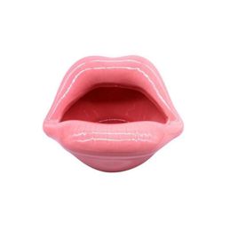 LUOEM Lip Mouth Ceramic Ash Tray Novelty Cigarette Ashtray Holder For Home Pink T2007218305300