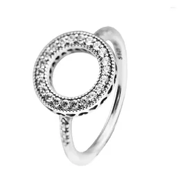 Cluster Rings Hearts Of PAN Clear CZ Ring 925 Sterling Silver Jewellery For Woman DIY Making Engagement