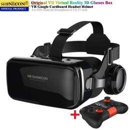 VR/AR Devices VR virtual reality 3D glasses box stereo VR Google cardboard helmet suitable for IOS Android smartphones wireless rocker arm Q240306