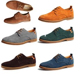 New men's casual shoes suede leather shoes 46 47 large men's shoes lace up cotton fabric pvc cool non-silp spring fall pu 41