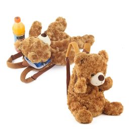 36CM Christmas Gifts for Nursery Cute Kids Schoolbag Teddy Bear Plush Backpack Children schoolbag plush hasp baby bags toys 240223