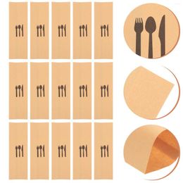 Kitchen Storage Kraft Paper Cutlery Set Festival Cover Holder Dining Table Bag Holders Wedding Decor