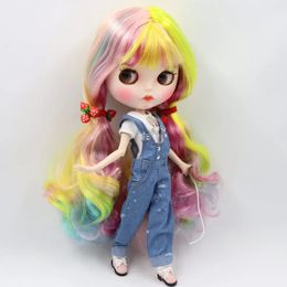 ICY DBS Blyth Doll No.1010101910496227426832081010 Colorful hair Carved lips Matte customized face Joint body 16 bjd 240226