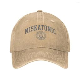 Ball Caps Miskatonic University Collegiate Lovecraft Baseball Cap Vintage Distressed Cotton Snapback Hat For Men Women Outdoor Hats
