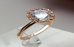 Wedding Rings Brand For Women Rose Gold Colour Clear Big CZ Stone Jewellery Finger Accessories Femininos Anel Female Gift 11112013106