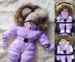 Jackets Winter Romper For Baby Snowsuit Boy Girl Jacket Hooded Jumpsuit Outercoat Warm Thick Coat Kids Outerwear Infant Clothes 08836682