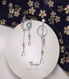 Thaya 925 Sterling Silver Flamingo Earrings Stud For Women Dangle Japanese Style Earring Fine Jewelry Gifts 2106187928924