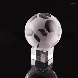 Decorative Figurines Crystal Ball Figurine Paperweight Glass Football Basketball Earth Galaxy Miniature Feng Shui Craft Home Decor