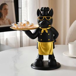 Decorative Objects Figurines Chefs method dog ornament key storage tray decoration living room foyer shoe cabinet tabletop home decoration T240306