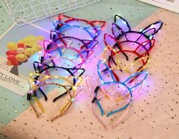 Led Rave Toy Creative cartoon LED glowing cat ears headband Festival party Women Girls flashing head band Sticks Halloween Xmas Gi8882465