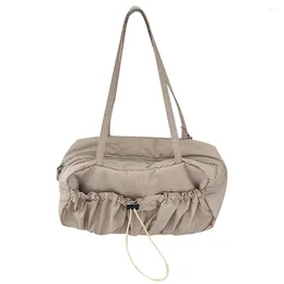 Evening Bags Women Pleated Shoulder Bag Multipurpose Drawstring Armpit Casual Large Capacity Lightweight Daily Dating