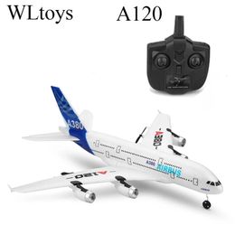 Top WLtoys Airbus A380 Airplane Toys 24G 3Ch RC Fixed Wing Outdoor Flying Drone A120A380 Plane For Adult 240228