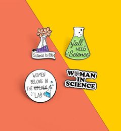 Chemistry Pharmacist Enamel Pin Science Metal Brooches Pins for Backpack Cute Black White Badge Jewellery Gifts Friends Whole Fa4417987