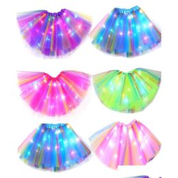 Other Event Party Supplies Part Rated Fashion Girls Cloth Women Stage Performance Dress Led Tutu Skirt Luminous Star Skirts5442905 Dh7Vi