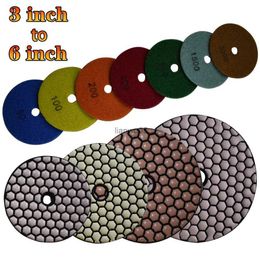 Polishing Pads 3 4 5 6 Diamond Polishing Pads Dry and Wet Buff Disc for Sanding Marble Granite Concrete Abrasive Grinding Set 80mm-150mmL2403