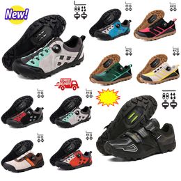 Cycling Footwear Men Speed Road Bike Sneakers Flat Carbon Cycling Shoes MTB Cleats Women Mountain Bicycale Shoes SPD Pedals Racing Biking Footwar GAI