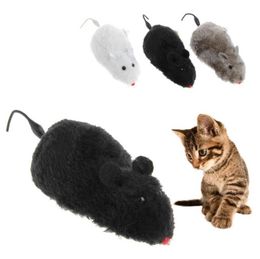 Pet Novelty Tricky Moving Funny Wind Up Clockwork Racing Plush Mouse interesting Toy for Cat Move Tail Cat Kitten Prank Toy4669769