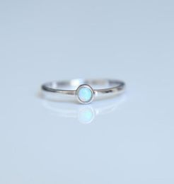 Wedding Rings 2021 Fine Pure 925 Sterling Silver Jewellery Mini Round Opal Gem Delicate Personalised Minimal Simple Single Stone Rin6960379