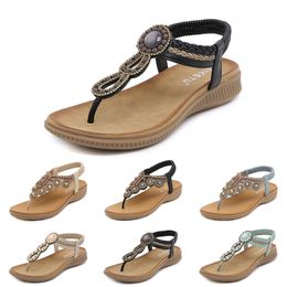 Women Sandals Bohemian Gladiator Wedge Slippers Sandal Womens Elastic Beach Shoes String Bead Color43 GAI 419 S S s