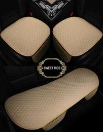 Four Seasons Linen Fabric Car Seats Cover Front Rear Flax Cushion Breathable Protector Mat Pad Universal Size Auto accessories3189821