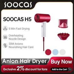 Hair Dryers SOOCAS H5 Removal Machine Portable Intelligent Thermostat 1800W High Power Negative Ion Q240307