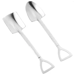 Spoons 4 Pcs Cake Spoon Coffee Scoop Metal Serving Stainless Steel Creative Dessert