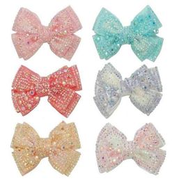 CN 12Pcslot 4quot Plain Hair Bows With Black Clips Kids Girls Crystal Jelly Bows Hair Clips Hairgrips Hair Accessories 2108123432572