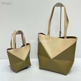Shoulder High-end L0ewe Autumn Designer Geometric Girl Bucket Spain Winter Bags Texture Puzzle/folding Bag Single Women Tote 2024 Womens New Totes 0y7f