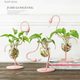 Planters Pots Large Flamingo Aquaculture Vase Green Pineapple Container Desktop Decoration Instagram Decoration Plant Glass Bottle Flower Arrangement Containe