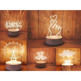 Night Lights 3D Led Table Light Jellyfish Owl Night Lights Absresin Mtidesign Lamp For Children Bedroom Whole7645958 Drop Delivery Lig Dhqtn