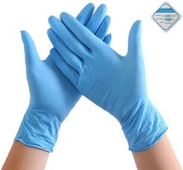 100pcs Box Nitrile Rubber Comfortable Disposable One time Nitrile Gloves Exam Gloves Powder Gloves Light Blue3545359