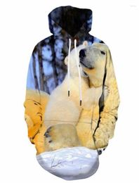 Men039s Hoodies Polar Bear Sweatshirts Men Animal 3d Printed Cute Sweatshirt Love Hoodie Print Beauty Hooded Casual Hoody Anime4336476