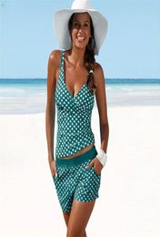 Women039s Swimwear Polka Dot Conservative Bathing Suits Woman Thong Bikini Swim Suit 2 Piece Panty Set Swimsuit Women Tankini B7774974