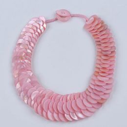 Pendants Pink Women's Fish Scale Natural Shell Necklace