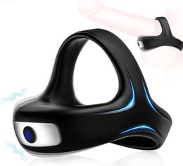 20222022Vibrating Massage Penis Ring for Men Erection Support Pleasure Enhance Triangular Silicone Cock Ring with 10 Intense Vibr6999303