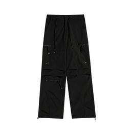 New washed Hong Kong style denim wide leg pants with loose work pants for men and women