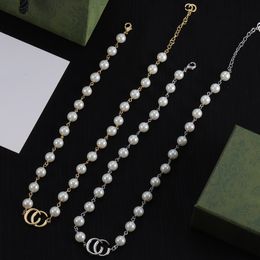 18K gold perl designer necklace Pendant Necklaces designer necklace women Beaded Necklaces G jewelry