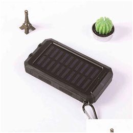 Cell Phone Power Banks Solar Bank Mah Waterproof Portable Charger External Battery With Led Cam Light J220531 Drop Delivery Phones A Dhj1K