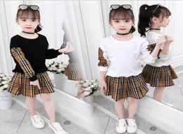 Kids Girls Designer Clothes 2020 Girls Sweatshirts Short skirt Autumn Spring Tops Children Long Sleeve Sweatshirt Skirt Suit4787760