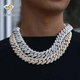 2024 Fashionable Hip Hop 20mm Chain S925 Silver Yellow Gold Plated Diamond Moissanite Chain Men Cuban Link Moissanite Necklace