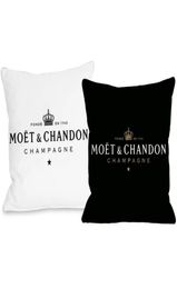 CushionDecorative Pillow Black Velvet Print Moet Cushion Cover Cotton Made Pillowcase Soft Case High Quality Printing6439595