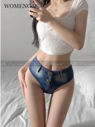 Shorts WOMENGAGA American Nightclub Ultrashort Low Waist Mini Shorts Tight Slim Denim Shorts Hot Sexy Korean Women Short 6X6H