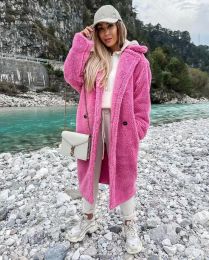 Jackets Long Women Teddy Bear Jacket 2021 Winter Thick Warm Coat Oversized Outerwear Overcoat Women Faux Lambs Wool Fur Coats New