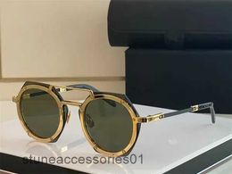 Top Quality Mens Sunglass Luxury Brand Design Fashion Style Mirror Sunglasses Shades Steampunk Retro Vintage Man Glasses Women Hexagon Eyewear 0062HTW