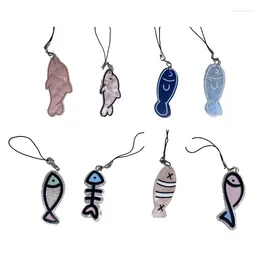 Keychains Lanyard Adorable Ocean Theme Fishbone Keychain Ornament Unique Phone Charm Dropship