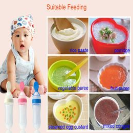 Whole90ml Solid Colour Infant Babies Silicon Feeding Bottle with Spoon3994503